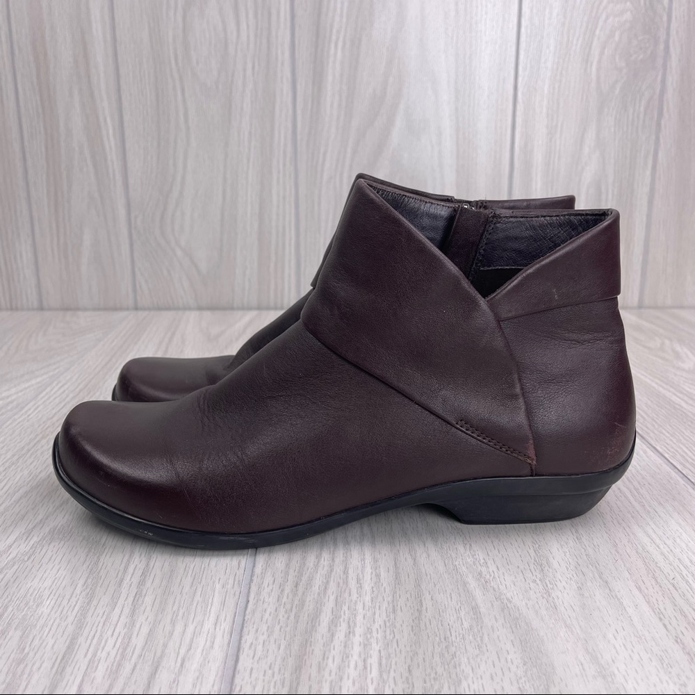 Dansko Brown Leather One Side Zip Ankle Boots